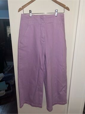 Tibi Lavender Wide-Leg Cropped Jeans Size 8
